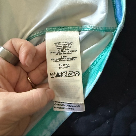 Columbia Blue and Green Striped Swim Tank Top Small - Picture 3 of 4